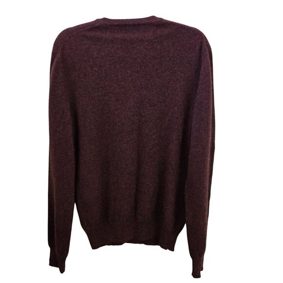 Black Brown 1826 100% Cashmere V Neck Sweater Dark Burgundy Size M - Picture 2 of 5